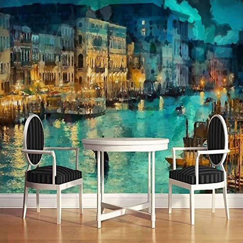 XAONUO Stadt Selbstklebendes Wandbild Stadt Fluss Muster 3D Wandtattoo Wandsticker Schlafzimmer 200X150Cm Wanddeko Wandaufkleber Wohnzimmer Tapete Wasserdichtes Pvc Wandbild Hintergrund