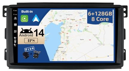 JOYX - 6G+128G - Android 12 IPS Autoradio Passt für Benz Smart fortwo 451 (2005-2010) - Kabellos CarPlay/Android Auto/DSP - LED Kamera & MIC - 9 Zoll 2 Din - DAB Lenkradsteuerung Fast-Boot 360-Kamera