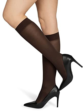 NOQ Damensocken Damen-Kniestrümpfe einfarbig 40 DEN Blickdichte Mikrofaser matt Klassisch mit Komfortbund One Size Socken Marta
