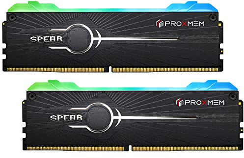PROXMEM Spear DDR5 RAM RGB 32GB (2x16GB) 6800 MT/s (PC5-54400) 1.4V CL34-45-45 288 pin Desktop Memory Kit-Nero | AMD Expo | Intel XMP | (PGD5U68A34XX7-S1WC)