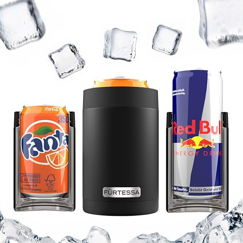 Enfriador de Latas de 330ML: Refresca tus bebidas favoritas con este Enfriador de Bebida para Latas Refrescos y Cerveza. Enfriador Lata que Ayuda a Mantener Bebida Fría, Can Cooler (Negro)