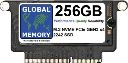 GLOBAL MEMORY Unidad de estado sólido (SSD) M.2 PCIe Gen3 x4 NVMe de 256 GB para MacBook Pro Retina sin Touch Bar A1708 (finales de 2016 a mediados de 2017)