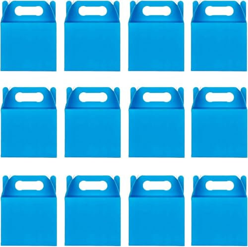 SHATCHI 30Pcs Sky Blue Cardboard Lunch Takeaway Birthday Wedding Carry Meal Food Cake Party Box Childrens Loot Bags