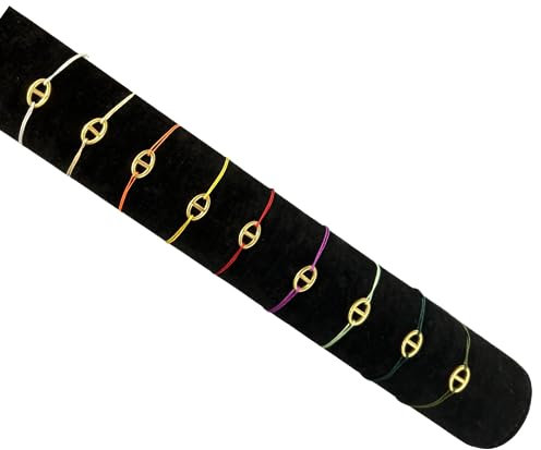 bracelet maille marine - acier inoxydable fermoir or - 33 couleurs de fil possibles - taille femme homme enfant bébé -cadeau Noel fêtes
