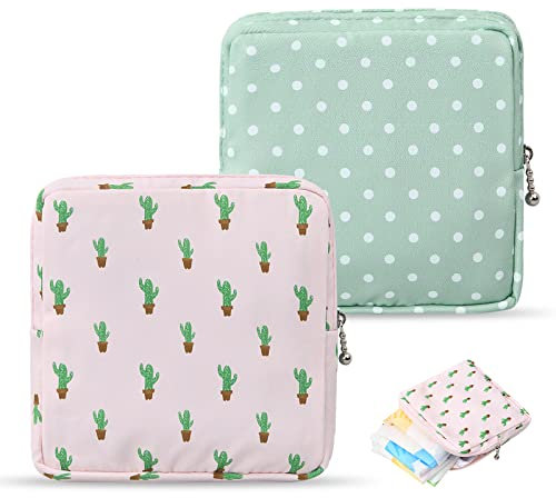 Natuce Sacchetti Porta Assorbenti, Porta Assorbenti da Borsa, Custodia per Assorbenti Igienici Sacchetti con Cerniera, Primo Periodo Borse per Donna E Ragazze (2 Pezzi)