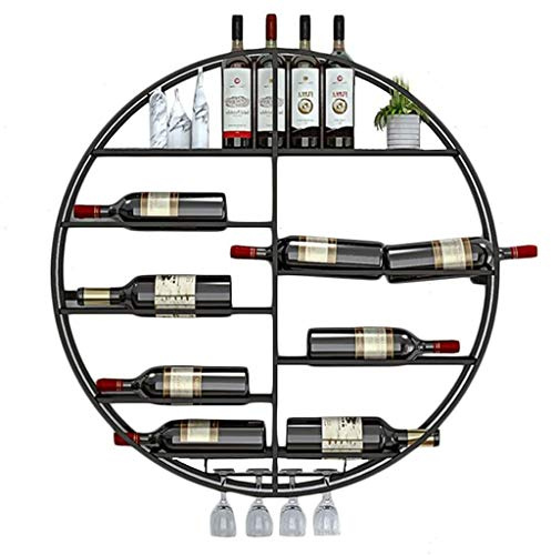 Scaffali per vino rotondi fissati al muro Scaffali da banco per bottiglie di vino e portabicchieri Porta calici per calici, Cantina per vini da cucina Scaffali per esposizione per la conserv
