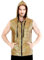 COSAVOROCK Herren 70er Jahre Disco Kostüm Metallic Hemd Pailletten Weste Hässliche Glänzend Bronzing Hoodie Gold M