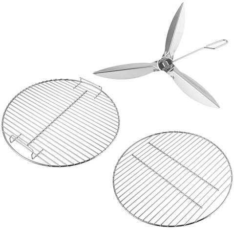 Outapark Grillrost-Ersatzteile für Weber 55,9 cm Kugelkohlegrill, 55,9 cm Holzkohlekessel, Zubehör für Weber 7435 7441, One-Touch-Reinigungssystem-Set für Weber 7444, Edelstahl