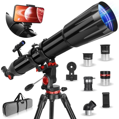 HETEKAN Telescope for Adults High Powered, 90mm Aperture 900mm Refractor