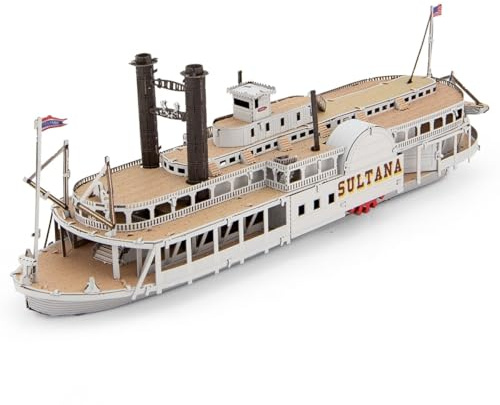 Metal Earth 3D Metallbausatz Sultana Steamboat Raddampfer ab 14 Jahre | Präzise lasergeschnittene Metallteile zum Zusammenstecken ohne Klebstoff. Detailreiche Modelle mit bebilderter Bauanleitung