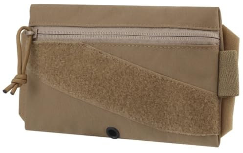 Peminkoo Tactical Military Pouch Portable Hook Loop Patch Chest Rig Plate Carrier Hunting Vest Attached Bag Airsoft Paintball Storage Bag (Khaki)