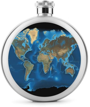 Hip Flask, World Map Printed Hip Flask,men Hip Flask,outdoor Hip Flask,barbecue Hip Flask,small Wine Flask