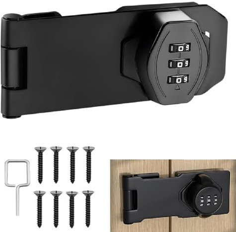 Cerradura de Combinación de Puerta Gabinete,Cerradura de Seguridad 3 Dígitos con Tornillo,Cerradura Mecánica con Contraseña,Cerradura de Privacidad para Puertas de Armarios de Granero de Garaje