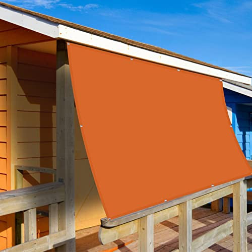 Tenda parasole rettangolare, grande, 6,5 x 10 m, anti UV, antracite, struttura ombreggiante per patio, terrazza, giardino, piscina, colore arancione, per protezione dai raggi UV e privacy