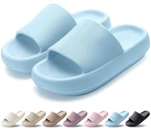 HEOAARG Claquettes Femme Chaussons Hommes Pantoufles de Nuage Léger Pantoufles de Douche Souplesse Sliders Soft Tongs Sandales pour Maison,Jardin,Plage,Piscine