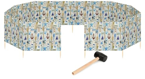 Garronda Strand Windschutz Sichtschutz 15m lang Plus Gummihammer GAEX001 (Mehrfachdruck, 15m)