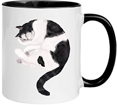 Chaleureux Tasse Personnalisée Tuxedo tasse chat Céramique Mug Cadeau 330ML pour Noël,Thé/Café Time,Colloque,Bureau