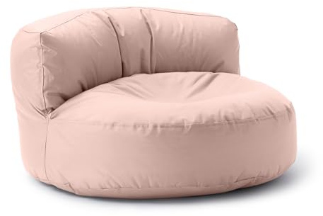 Lumaland Sitzsack Lounge | Sofa-Sitzsack 90 x 50 cm mit Rückenlehne | Indoor & Outdoor Beanbag | Wasserabweisend & Robust | Mit anpassungsfähiger EPS-Füllung | Waschbarer Bezug [Pastellpink]