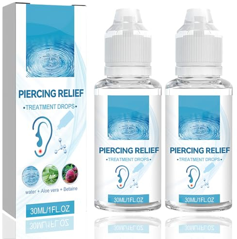 Piercing Spray 30mlx2, Nachsorge Nach Einer Perforation, Piercing Desinfektionsmittel, Reinigen Sie die Durchstochene Haut, Geeignet für Ohr, Nasen, Körper und Bauchnabelpiercings