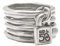 Uno de 50 Unisex-Ring aus Metalmix mit 15 Mikron Silber ANI0057MET X