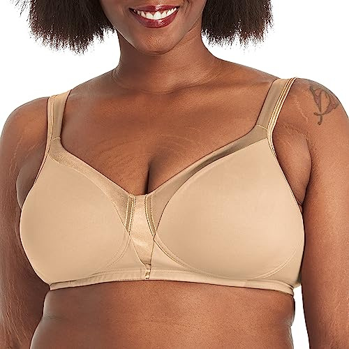 PLAYTEX Womens 18 Hour Silky Soft Smoothing Wireless Us4803 Available with 2-Pack Option Bras, Nude, 44D US