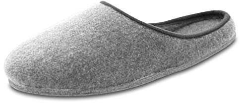 OLShop AG Herren Grau Filz Pantoffeln mit Filzsohle Gr. 43