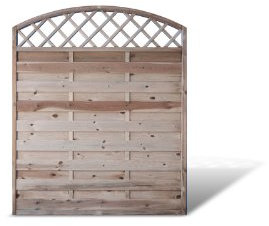 Sichtschutzzaun/Holzzaun mit Doppelbogen + Rankgitter Maß 150 x 180 auf 160 cm (Breite x Höhe) aus Kiefer/Fichte Holz, druckimprägniert Berlin Doppelbogen