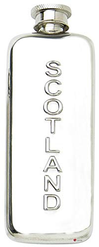 Slim Hip Flask 3oz Scotland Wording, Screw Top Great Personal Gift Engravable