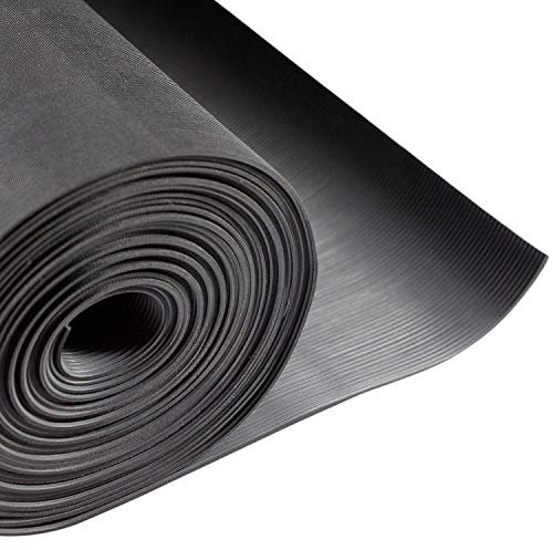 12m² Feinriefenmatte 1,2 x 10 m, Stärke: 2,5 mm, Schwarz