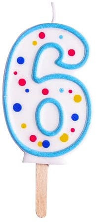 PME Blue Number 6 Candle, 4 x 1 x 6.3 cm
