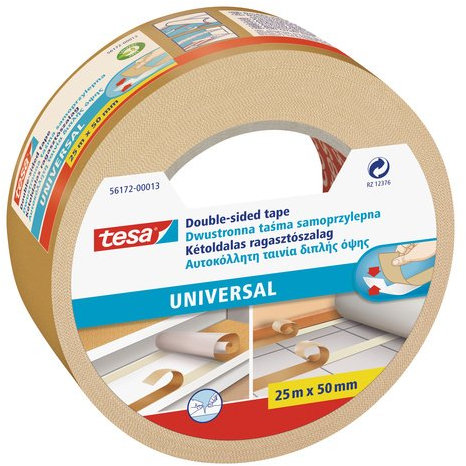 tesa Klebeband doppelseitig Universal, 25m lang, 50mm breit