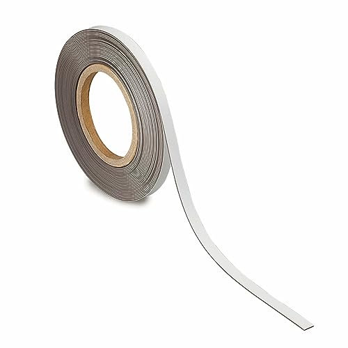 MAUL Kennzeichnungsband 10mm x 1mm | Beschriftbares Band mit magnetischer Rückseite | Vielseitig anwendbar in Büro, Werkstatt, Lager und Küche | Individuell zuschneidbar | 10m Länge | Weiß