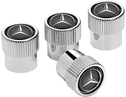 Mercedes-Benz Collection Ventilzierkappe | 4-teiliges Set | Kunststoff verchromt, schwarz