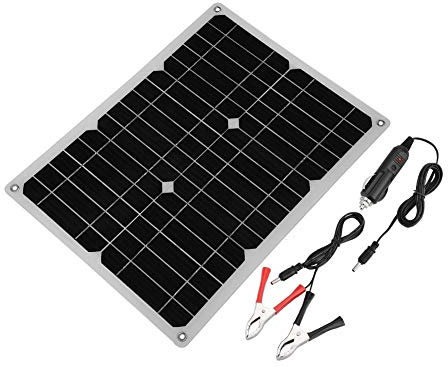 Zerone Chargeur Solaire de 5V, Chargeur de Puissance de Dispositifs Mobiles de Sortie de Panneau Solaire USB2.0 de 15W 5V 1A avec Le Câble de Remplissage de Voiture