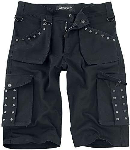 Gothicana by EMP Herren Schwarze Shorts mit Nieten L
