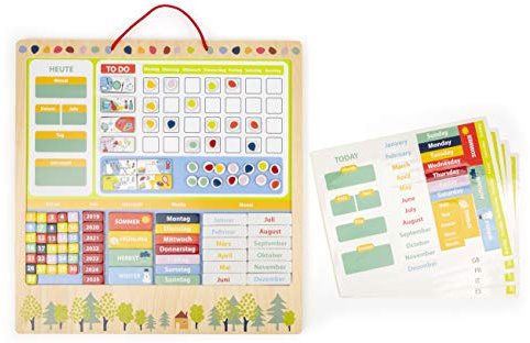 small foot Wochenplaner magnetisch Educate, Lerntafel aus FSC®100%-Zertifiziertem Holz, Tagesplan für Kinder, 11460