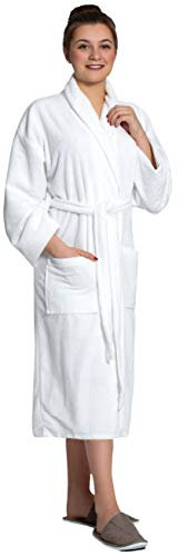 ZOLLNER Peignoir Velours - doux pour la peau et très absorbant - pour femmes et hommes - tissu mélangé - taille L en graphite - lavable à 95°C - qualité hôtel - certifié Oeko Tex®