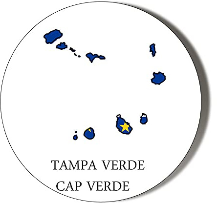 CAPE VERDE COUNTRY MAPPED 38mm Round Fridge Magnet