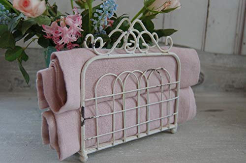 windschief-living Charmanter nostalgischer Serviettenhalter Antique in weiß Shabby Chic