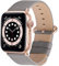 Fullmosa Kompatibel mit Apple Watch Armband 40mm 41mm 38mm 42mm Lederarmband Damen Herren, Leder Ersatzarmband für iWatch Series SE/SE2 10 9 8 7 6 5 4 3 2 1, Grau + Roségoldene Schnalle