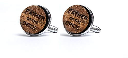 Manschettenknöpfe für den Vater der Braut, aus natürlichem Holz, Hochzeitsgeschenk, klassischer Herrenschmuck, Hemd-Manschettenknöpfe, Geschenk für Männer, Hochzeits-Manschettenknöpfe