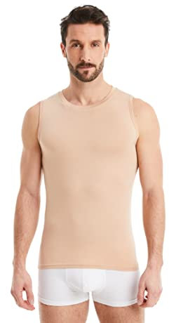 FINN Business Unterhemd Herren Ärmellos mit Rundhals-Ausschnitt - Unterziehshirt Männer aus original Lenzing® Modal Stoff - Das perfekte Tank-Top unter Hemd und Anzug Hautfarbe Nude S