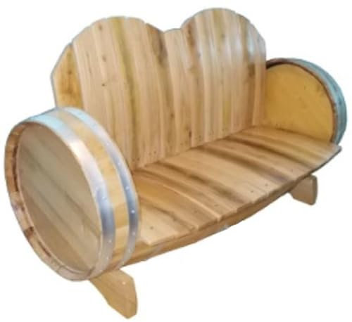 Casa Padrino Luxus Fass Sofa Naturfarben/Silber 160 x 65 x H. 98 cm - Handgefertigtes Massivholz Weinfass Sofa - Garten Terrassen Gastronomie Möbel
