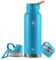 IDEUS Vacuum Insulated Water Bottle, Stainless Steel Double Wall Flask Metal Sports Canteen with Leak-Proof Screw Cap (Blue Atoll, 40oz (1140ml))