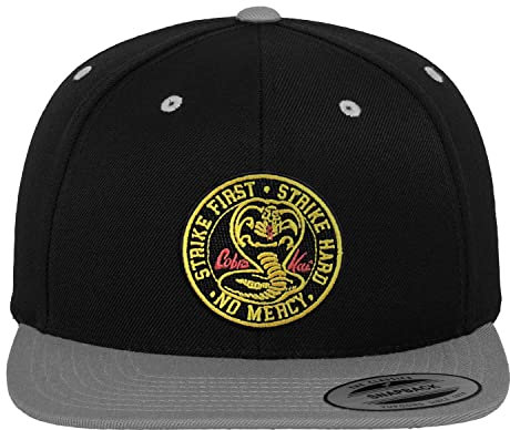 Cobra Kai Offizielles Lizenzprodukt Patch Premium Snapback Cap (Schwarz-Dunkelgrau), Einheitsgröße