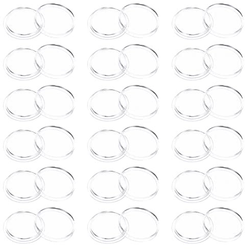 100 Stück 21 mm Münzkapseln Halter klar Münzbehälter rund Münzetui Schnapphalter Münze