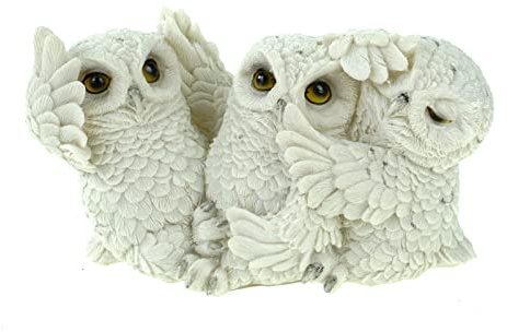 3er Set Schneeeulen nichts.hören nichts sehen nichts sagen Uhu Eule Vogel