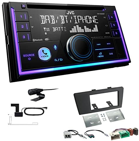 JVC KW-DB95BT 2-DIN Autoradio CD-Receiver Digitalradio DAB+ Bluetooth USB passend für Volvo S60 I 2000-2003 schwarz