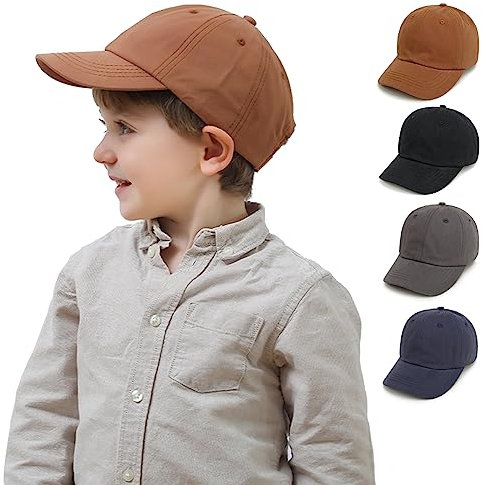 YANWANG Baby Kinder Solide Farbe Baseballkappen Einstellbare Baumwolle Sonnenhut für Kleinkind Jungen Mädchen(Caramel,6-24Monate)