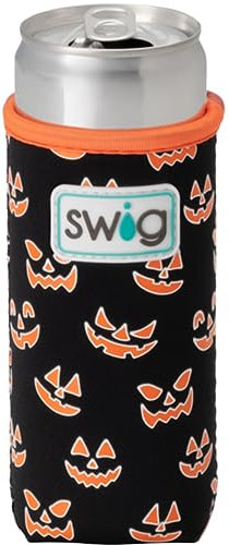 Swig Life Slim Can + Bottle Cooler, Neoprene Insulated Can Sleeve Jacket for Slim Size 12oz Cans or Bottles Seltzer, Jeepers Creepers Skinny Can Coolie